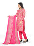 Pink Cotton Blend Printed Unstitched Salwar Suit Material