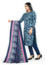 Navy Blue Cotton Blend Printed Unstitched Salwar Suit Material