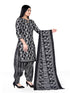 Black & White Cotton Blend Printed Unstitched Salwar Suit Material