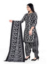Black & White Cotton Blend Printed Unstitched Salwar Suit Material