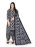 Black & White Cotton Blend Printed Unstitched Salwar Suit Material