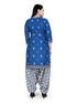 Blue Cotton Blend Printed Unstitched Salwar Suit Material