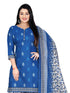 Blue Cotton Blend Printed Unstitched Salwar Suit Material