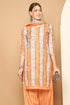 Light Orange & White Cotton Blend Printed Readymade Patiala Salwar Suit