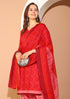 Maroon Cotton Blend Printed Ready to Wear Patiala Salwar Suit