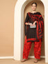 Black Cotton Blend Printed Readymade Patiala Salwar Suit
