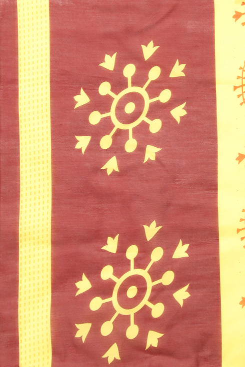 Maroon Cotton Blend Printed Readymade Patiala Salwar Suit