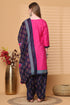 Pink Cotton Blend Printed Ready to Wear Patiala Salwar Suit