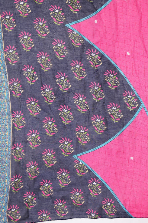 Pink Cotton Blend Printed Ready to Wear Patiala Salwar Suit