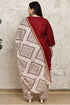 Maroon Cotton Blend Printed Plus Size Ready to Wear Patiala Salwar Suit
