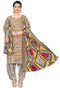 Grey Cotton Blend Printed Readymade Patiala Salwar Suit