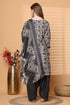 Off White & Grey Cotton Blend Printed Ready to Wear Patiala Salwar Suit
