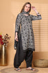 Off White & Grey Cotton Blend Printed Ready to Wear Patiala Salwar Suit