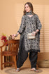 Off White & Grey Cotton Blend Printed Ready to Wear Patiala Salwar Suit