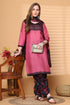 Pink Cotton Blend Printed Ready to Wear Patiala Salwar Suit