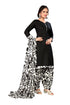 Black Cotton Blend Printed Ready to Wear Patiala Salwar Suit
