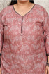 Mauve Cotton Blend Printed Plussize Ready to Wear Patiala Salwar Suit