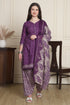 Purple Cotton Blend Printed Ready to Wear Patiala Salwar Suit