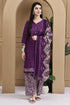 Purple Cotton Blend Printed Ready to Wear Patiala Salwar Suit