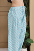 Turquoise & White Cotton Blend Printed Ready to Wear Patiala Salwar Suit