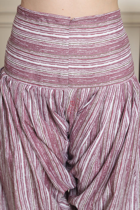 Wine Cotton Blend Printed Ready to Wear Patiala Salwar Suit