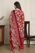 Red Cotton Blend Printed Ready to Wear Patiala Salwar Suit