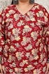 Red Cotton Blend Printed Plus Size Ready to Wear Patiala Salwar Suit