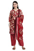 Red Cotton Blend Printed Ready to Wear Patiala Salwar Suit