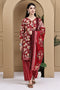 Red Cotton Blend Printed Ready to Wear Patiala Salwar Suit