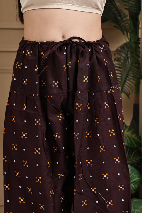 Orange Cotton Blend Printed Ready to Wear Patiala Salwar Suit