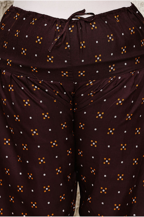 Orange Cotton Blend Printed Plus Size Ready to Wear Patiala Salwar Suit