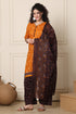 Orange Cotton Blend Printed Ready to Wear Patiala Salwar Suit
