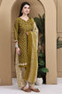 Green Cotton Blend Printed Ready to Wear Patiala Salwar Suit