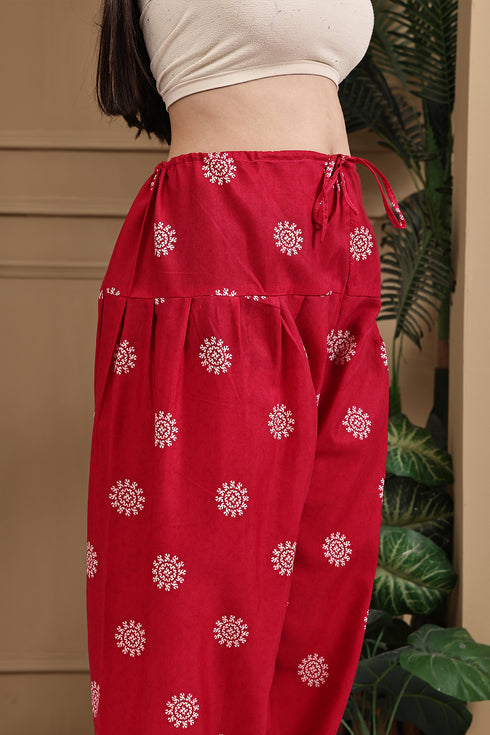 Beige & Pink Cotton Blend Printed Ready to Wear Patiala Salwar Suit