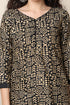 Beige & Black Cotton Blend Printed Ready to Wear Patiala Salwar Suit