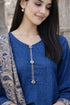 Blue Cotton Blend Printed Ready to Wear Patiala Salwar Suit