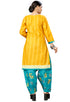 Mustard Cotton Blend Printed Readymade Patiala Salwar Suit