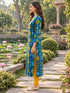Blue Pure Cotton Ikat Printed Kurta