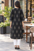 Black Pure Cotton Ikat Printed Kurta For Women