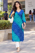Blue Pure Cotton Bandhej Printed Kurti