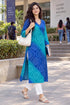 Blue Pure Cotton Bandhej Printed Kurti