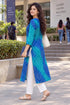 Blue Pure Cotton Bandhej Printed Kurti