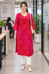 Pink & Red Pure Cotton Bandhej Printed Kurti