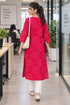 Pink & Red Pure Cotton Bandhej Printed Kurti