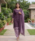 Purple Cotton Blend Printed Ready to Wear Patiala Salwar Suit