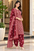 Maroon Cotton Blend Printed Ready to Wear Patiala Salwar Suit