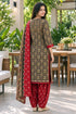 Brown Cotton Blend Printed Ready to Wear Patiala Salwar Suit