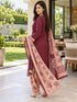 Maroon Cotton Blend Printed Ready to Wear Patiala Salwar Suit