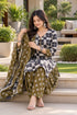 Black & White Cotton Blend Printed Ready to Wear Patiala Salwar Suit
