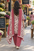 White & Red Cotton Blend Printed Ready to Wear Patiala Salwar Suit